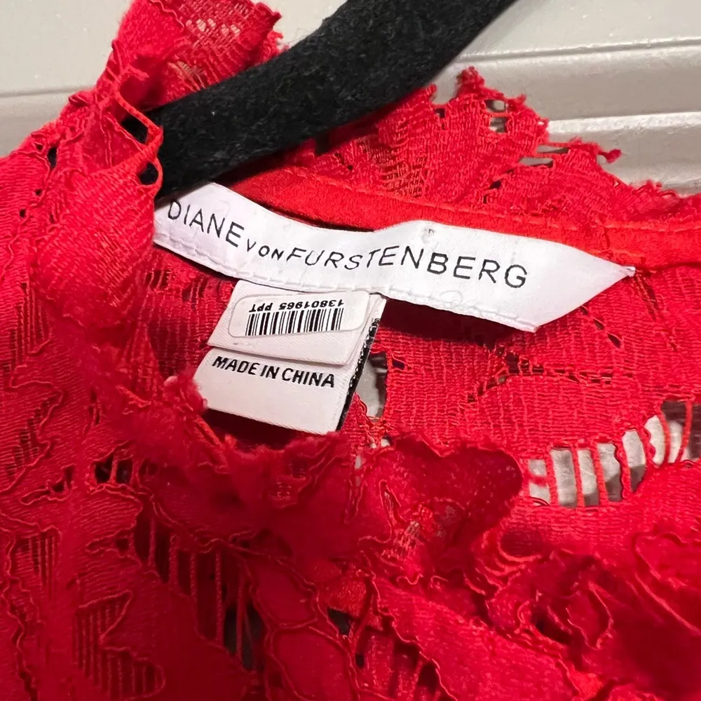 DVF Alma Lace Cutout Dress in Scandal - Size 0 - Image 3