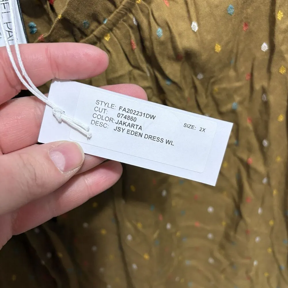 Rachel Pally Gail Printed V-Neck Long Sleeve Drop-Waist Maxi Dress 3X Mojave - Image 6