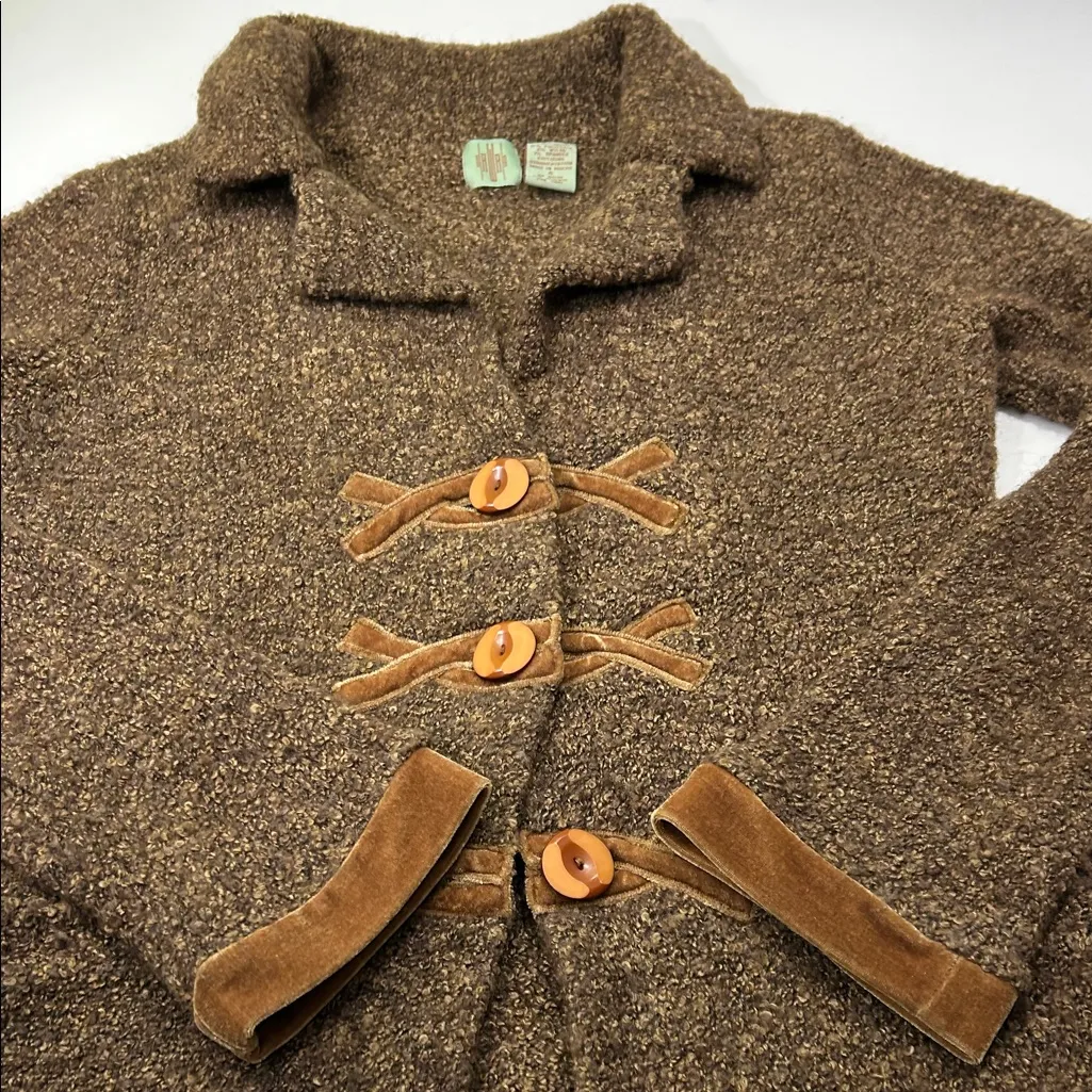 HWR Anthropologie Brown Textured sweater jacket - Image 7