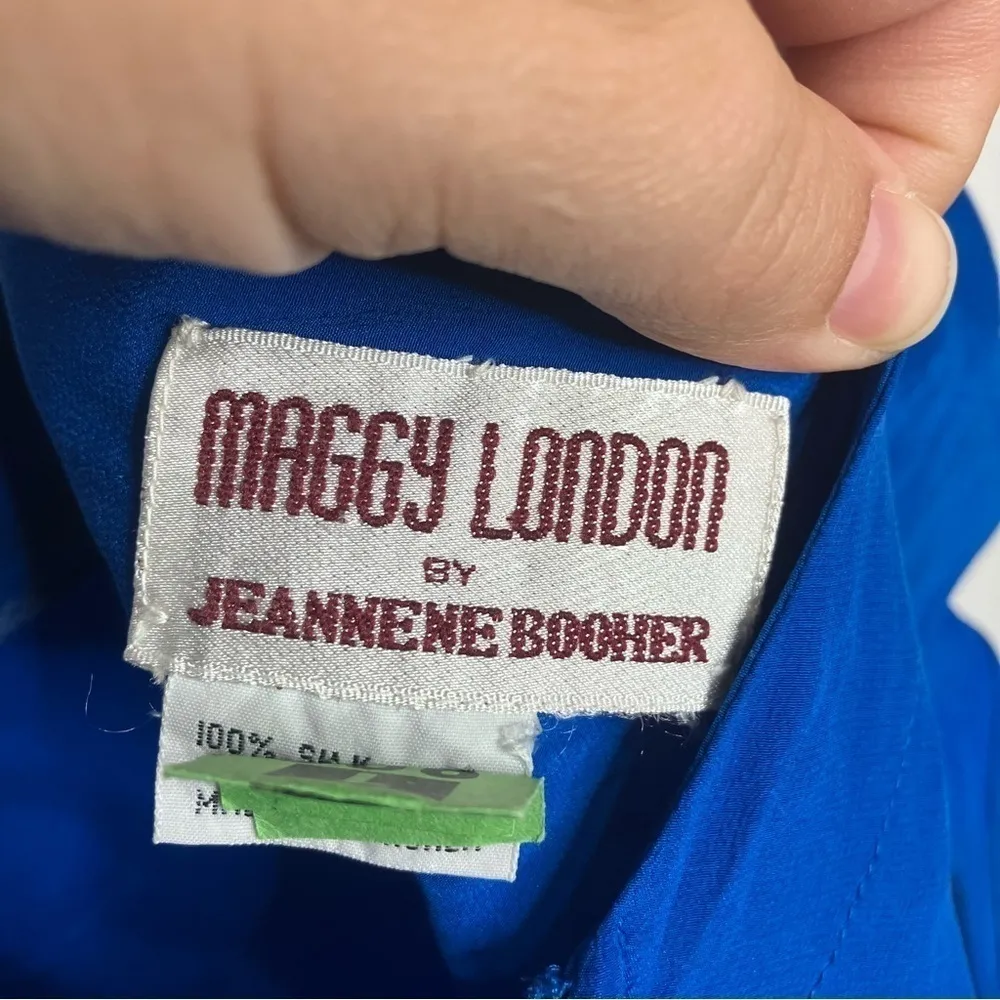 Vintage Maggy London by Jeannene Booher 100% silk dress drop waist size S/M‎ - Image 6