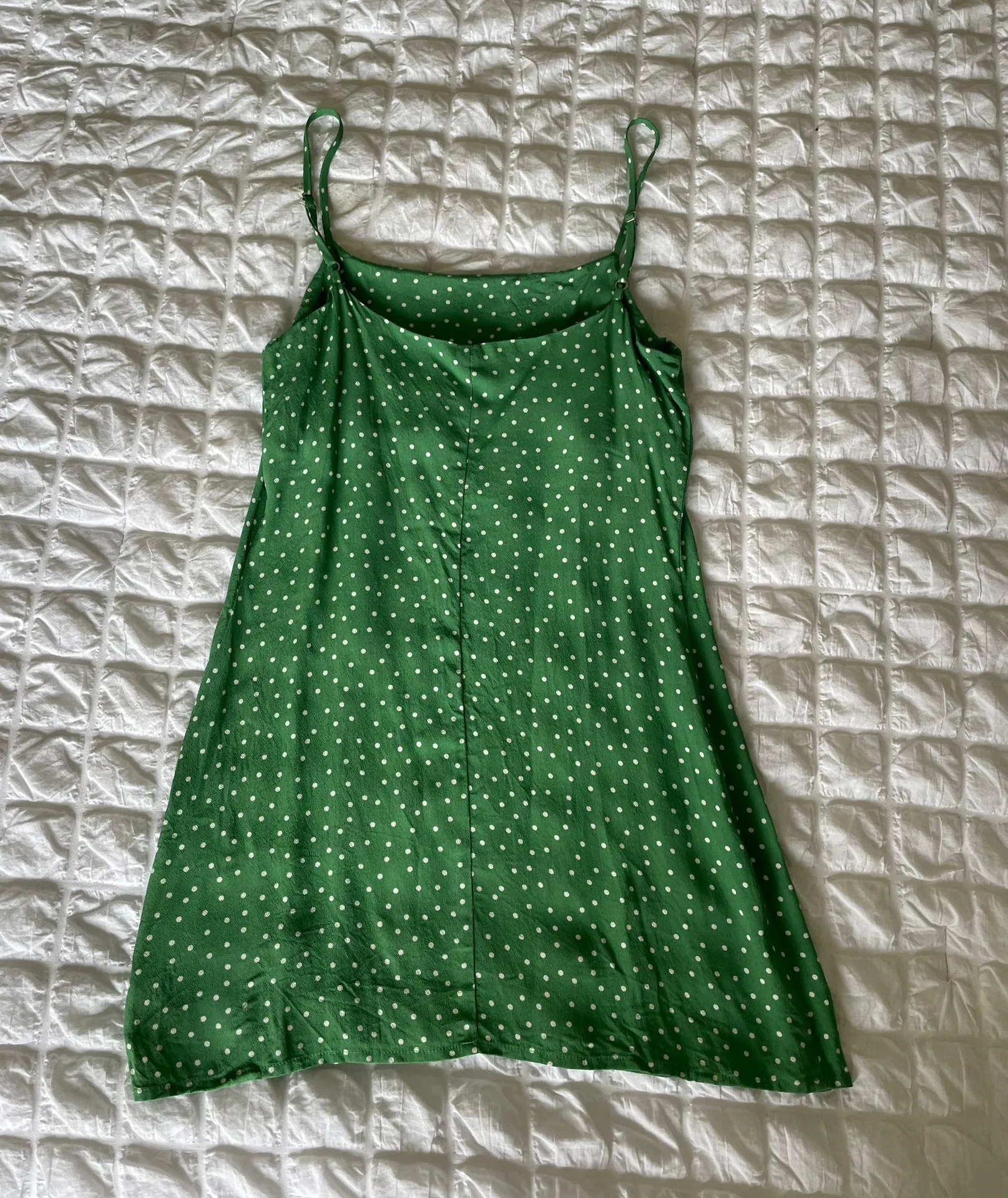 Green Polka Dot Slip Mini Dress - Image 8