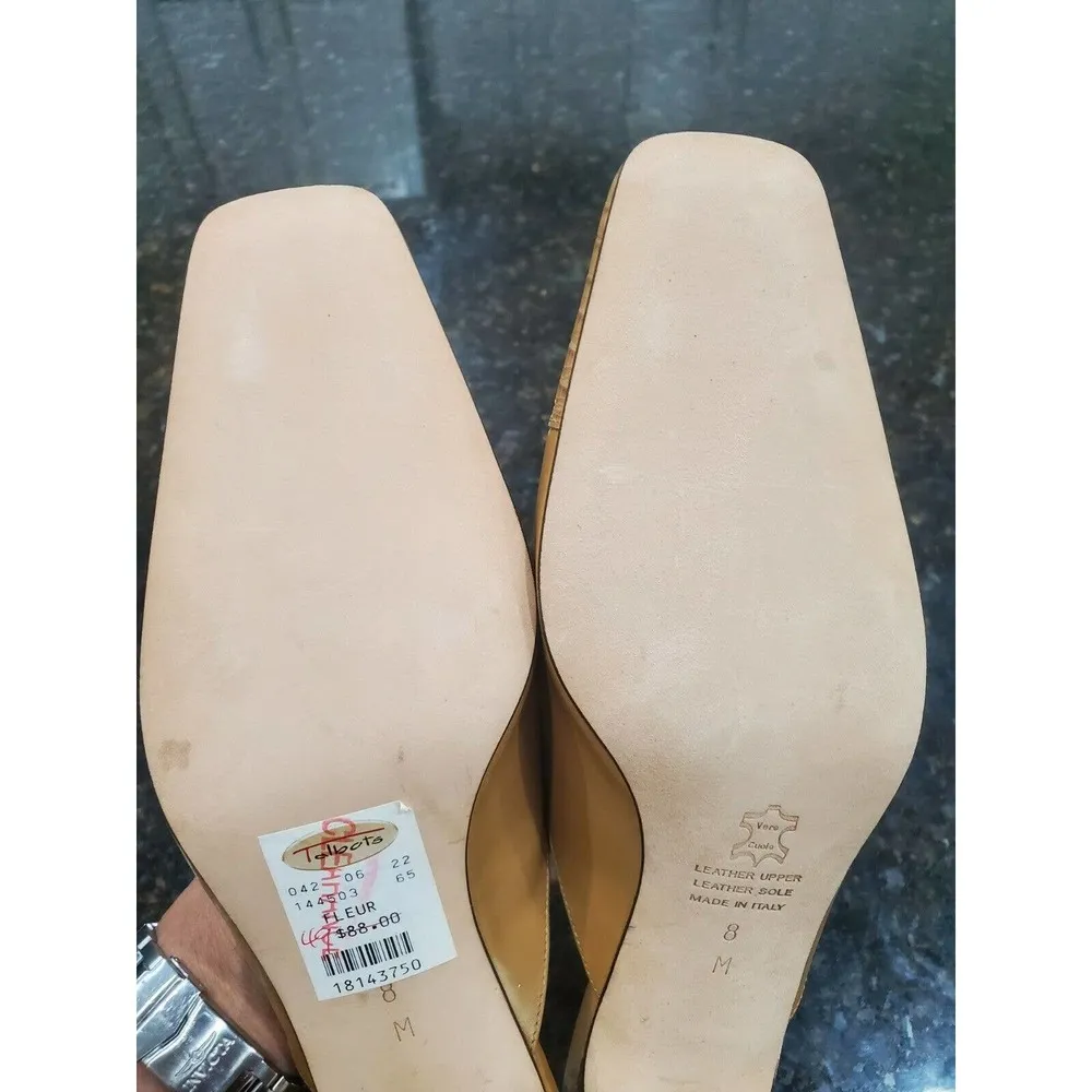 Talbots Brown Women's Leather Upper Slip On Heeled Closed Toe Shoes Size US 8 M - Image 11