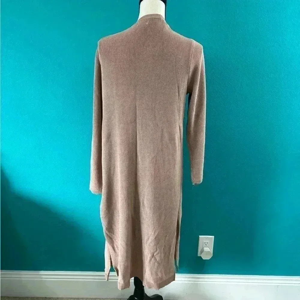 POL Plain Jane Long Basic Cardigan in Dusty Rose pink brown in size small - Image 3