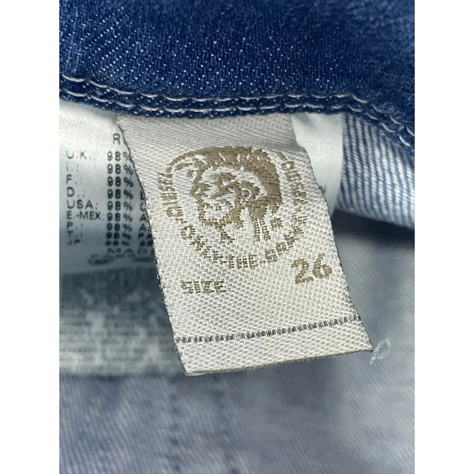 Diesel Hushy Jeans Size 26 Low Rise Slim Patch Pockets Y2K Style Ankle Straight - Image 9