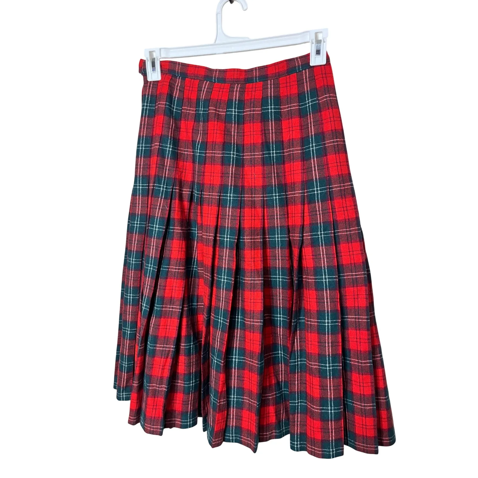 Pendleton Woolen Mills Lennox Tartan Pleated Skirt Size 12 Red Green - Image 6