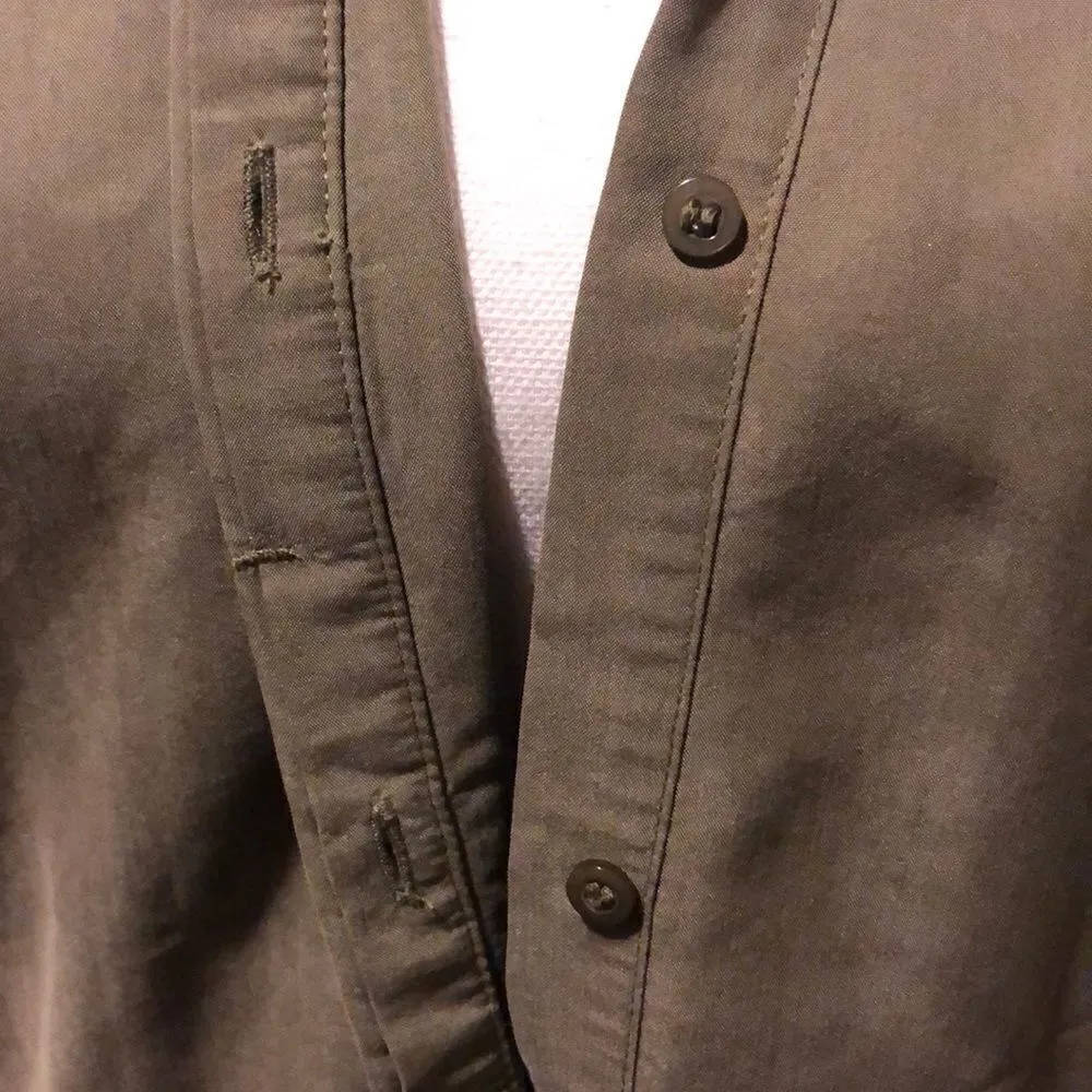 Silence & Noise Army Green Button Down Tunic Shirt - Image 5