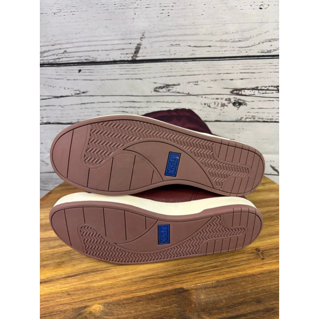 Women's Keds Burgundy Winter & Rain Boots 7.5 with White Soles - Image 6