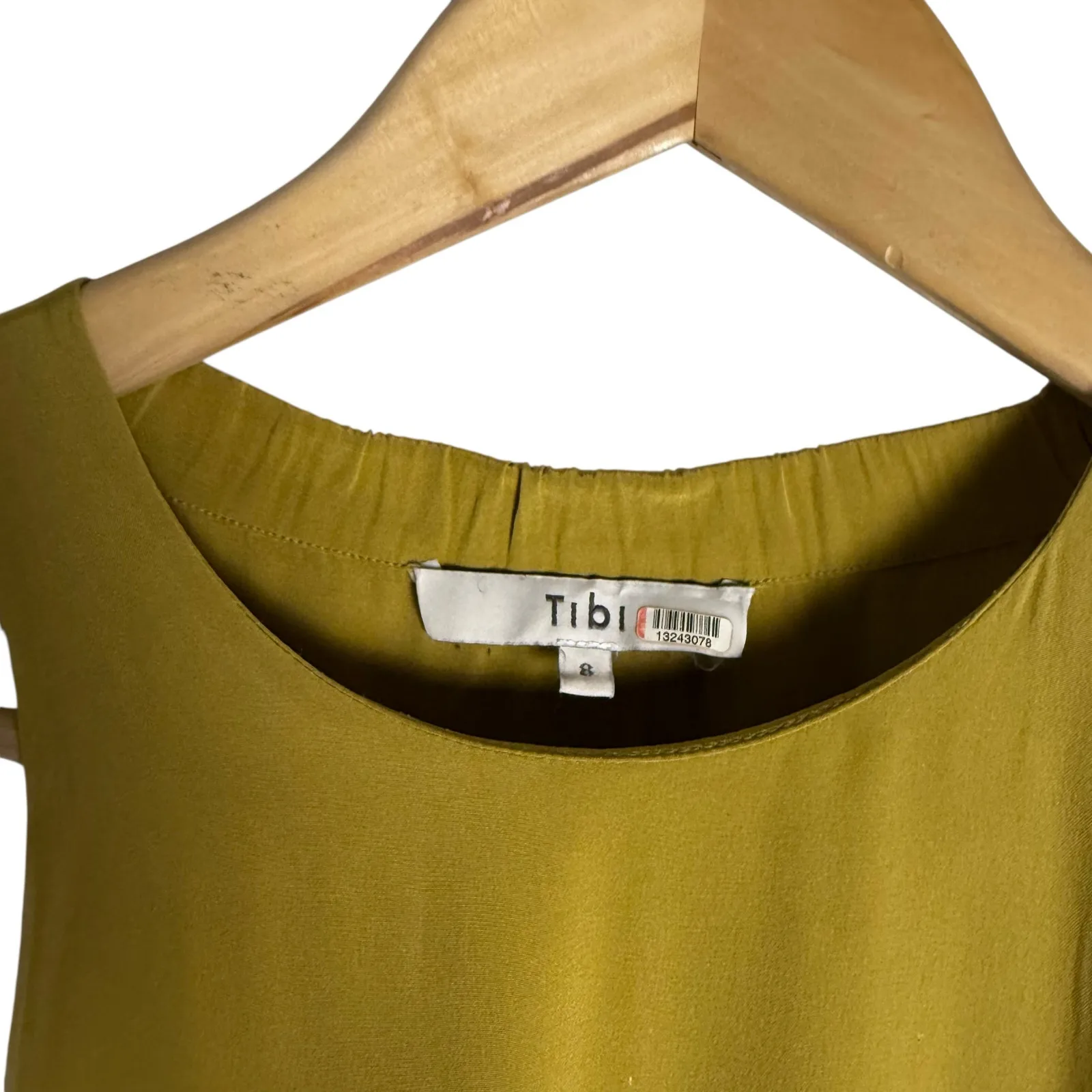 Tibi Eco Silk Yellow Sleeveless Halter Flounce Shift Midi Dress Size 8 - Image 6