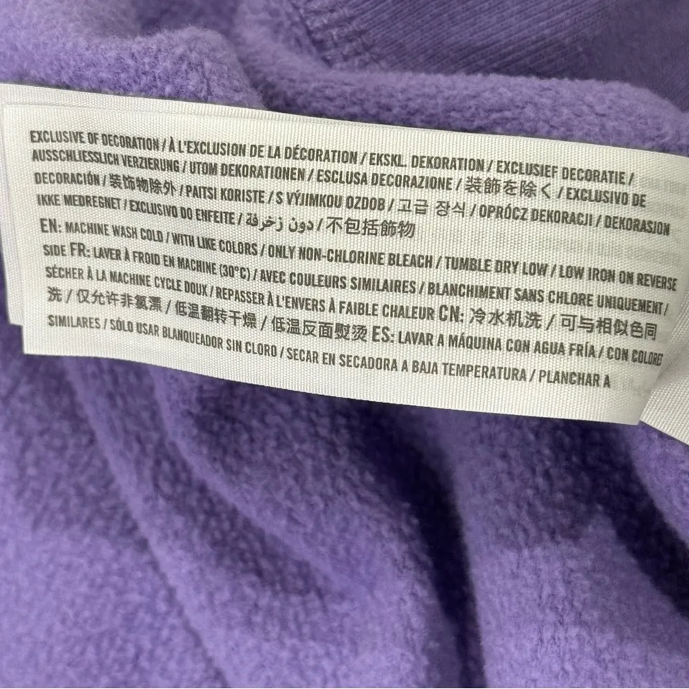 Abercrombie & Fitch Zip Up Hoodie Jacket Size XL Purple Y2K Spellout Loungewear - Image 9