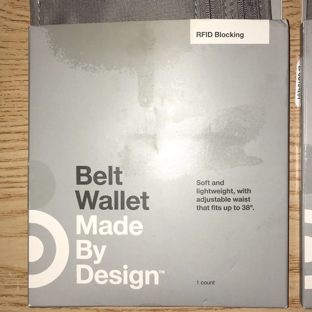 New Gray Belt Wallet RFID Blocking Soft Fit to 38” Traveling Concerts Etc - Image 3