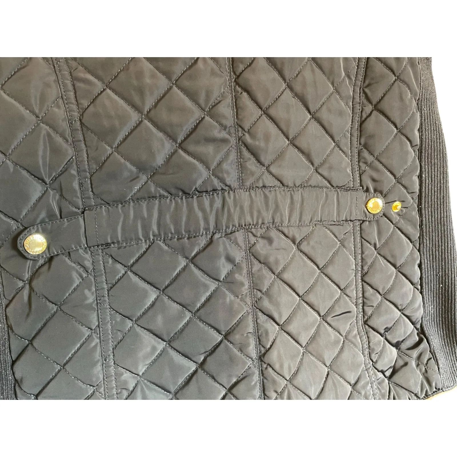 Cambridge Dry Goods Black Quilted Vest Size Medium Full Zip - Image 6