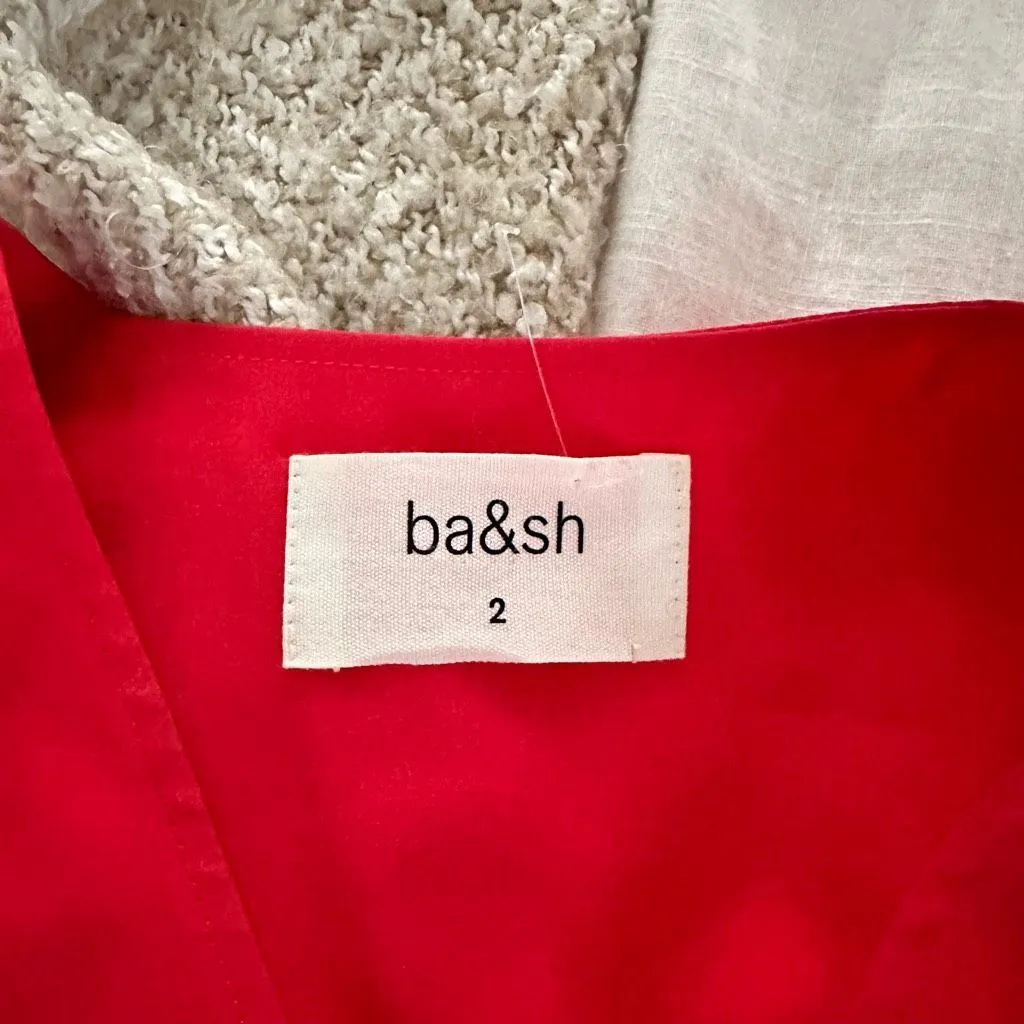 Ba&Sh Women’s Vermillion 2 Cola Wrap Crossover Top Career Workwear Red - Image 4