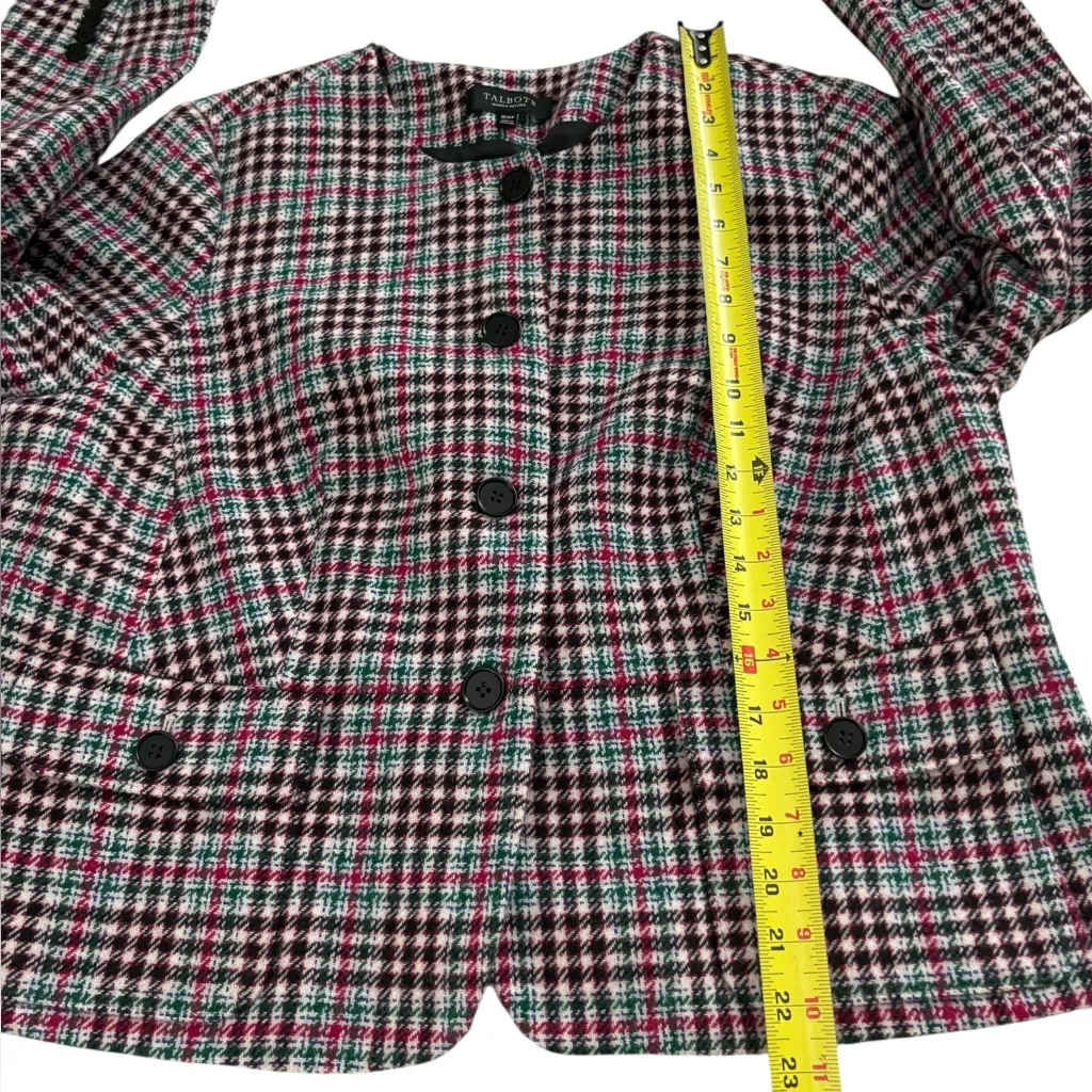 Talbots Wool Blazer Jacket Houndstooth Plaid Preppy Pockets Womens 16WP NWOT - Image 10
