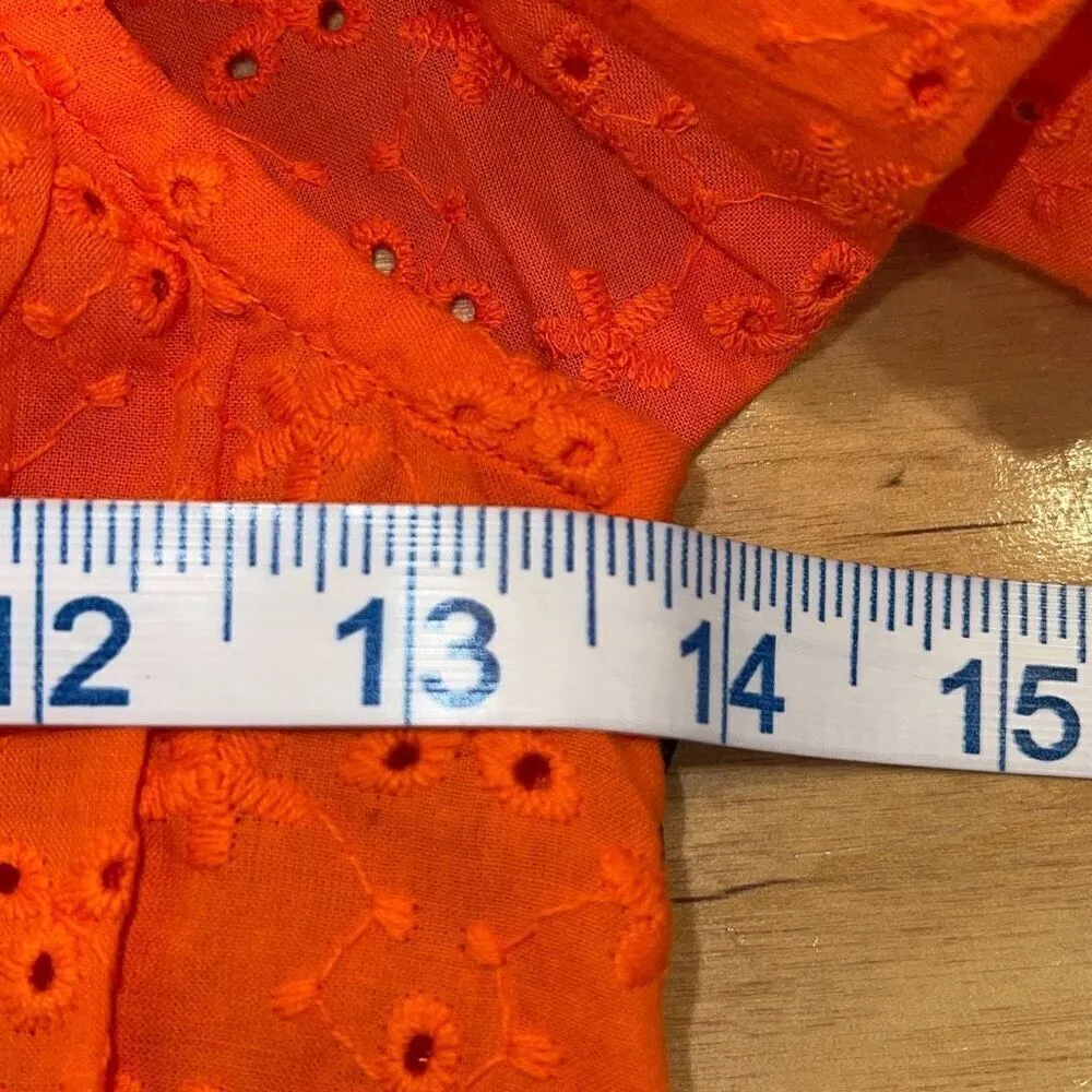 1. State Top Tigerlily Eyelet Ruffle Smocked Crop Orange Size XS‎ NWT - Image 8