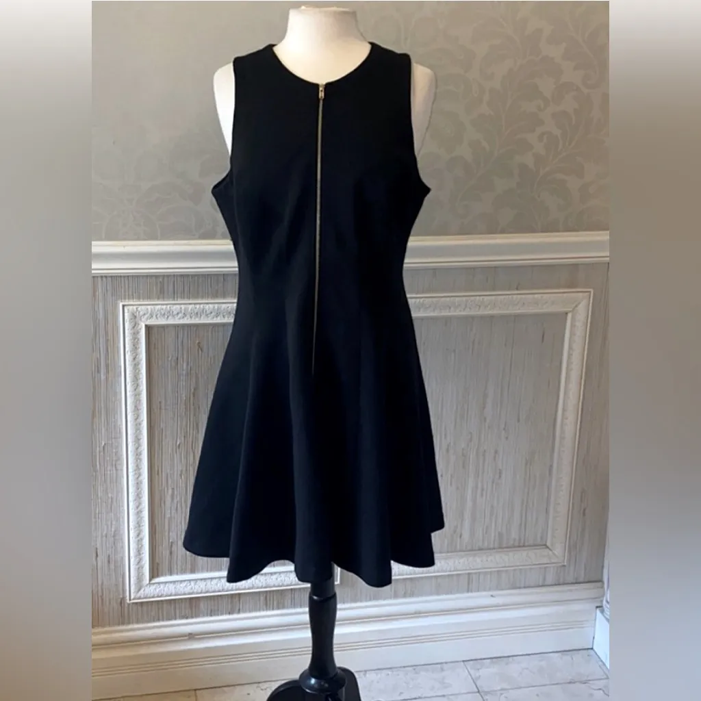 Bar III Black Sleeveless Dress with front zipper cute elegant work, date, formal - Image 2