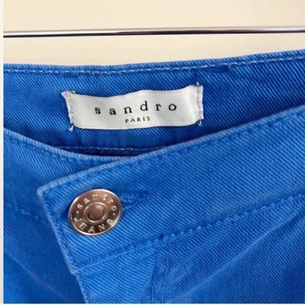 Sandro Paris Royal Blue Straight Leg Distressed Jeans Royal Blue Size 36 (4 US) - Image 6