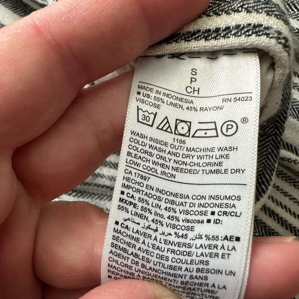 Old Navy High-Waisted Striped Linen-Blend Wide-Leg Pants Size S - Image 10