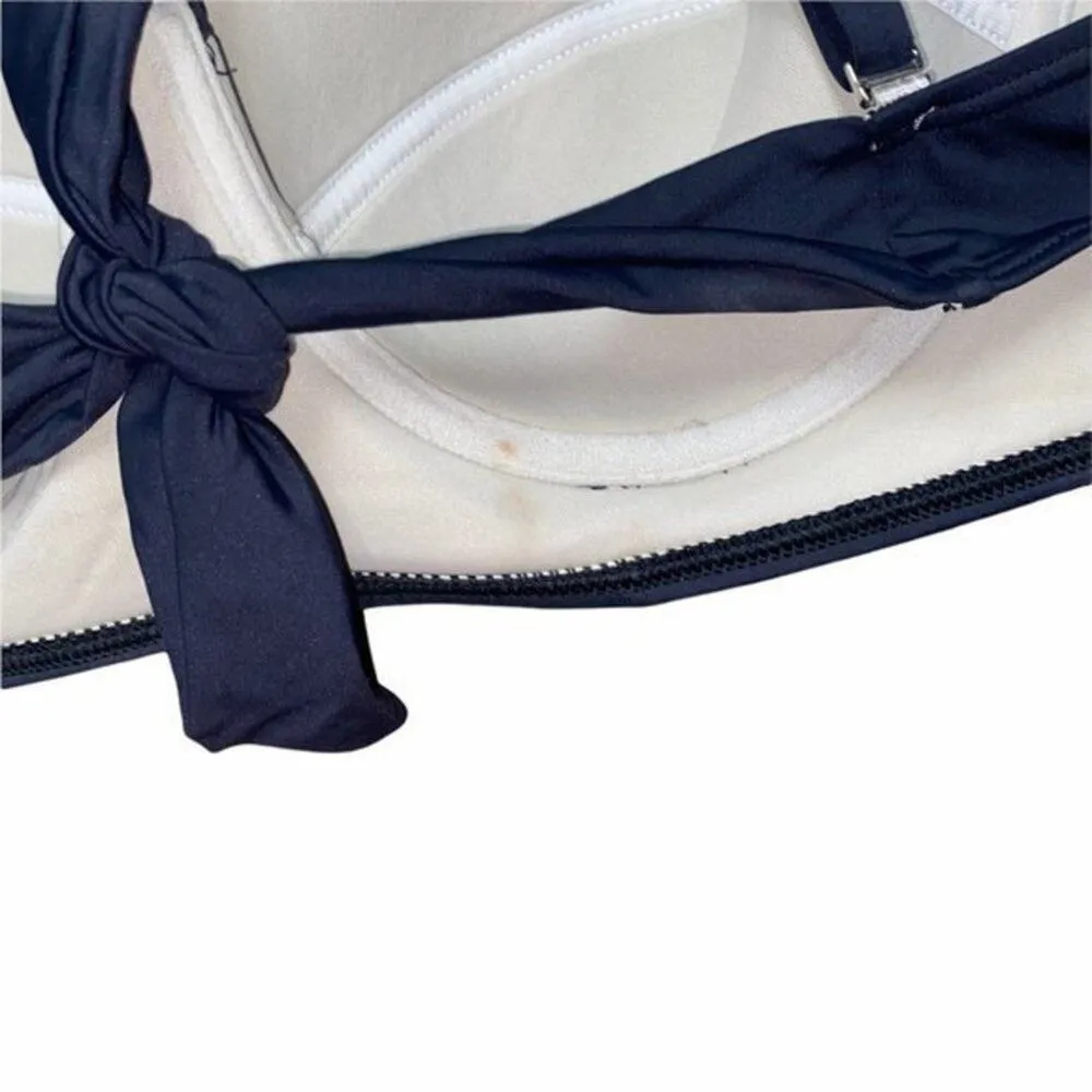 Echo Solid Black Tie Back Bikini Swim Top Women's Size Large - Image 8