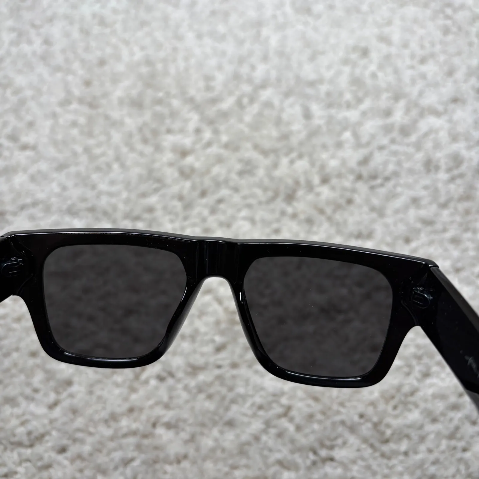 Free People Black Square Studded Sunglasses Smoke Lenses UV Protection - Image 8