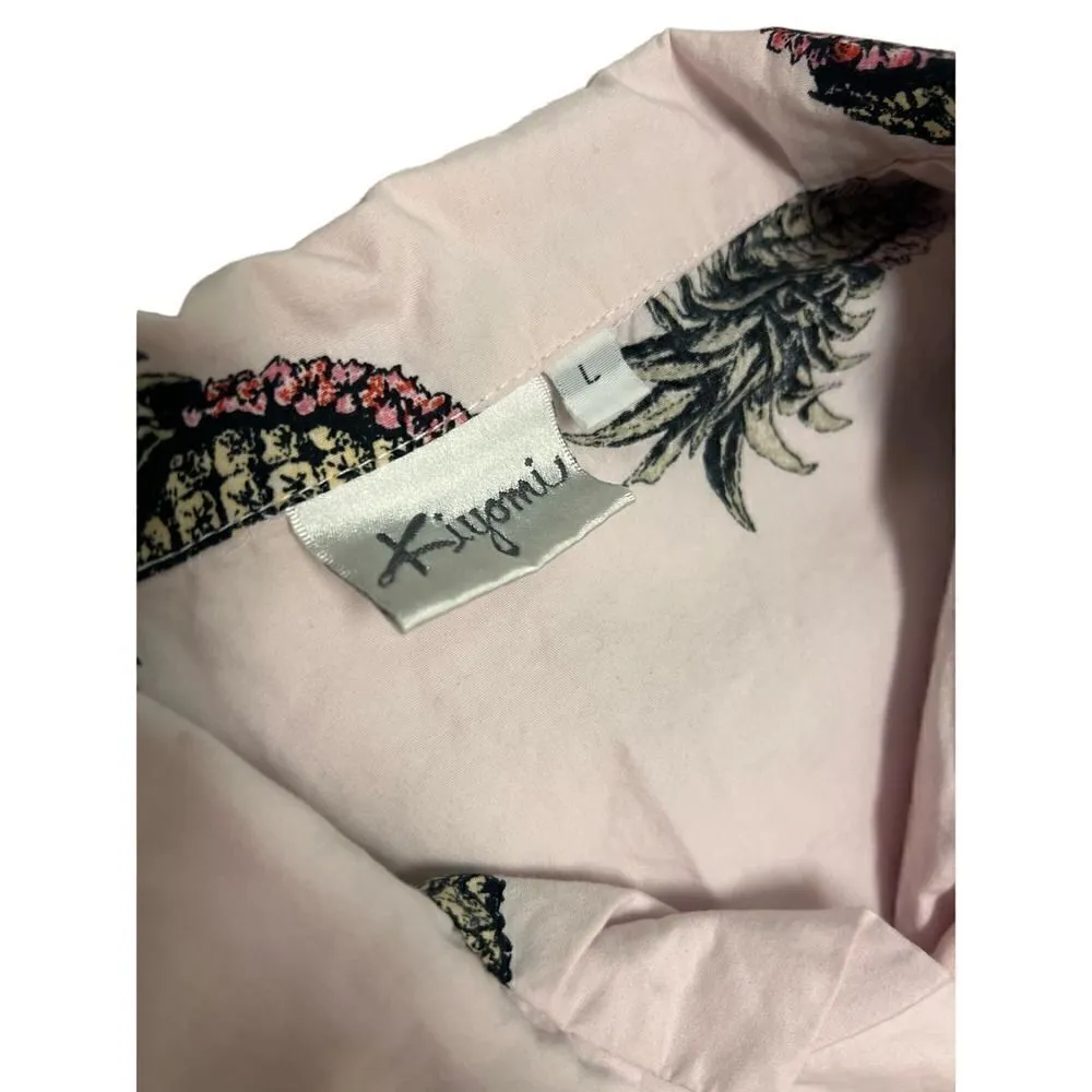KIYOMI ALOHA PINK SHIRT PINEAPPLE AND LEI SIZE LARGE - Image 7