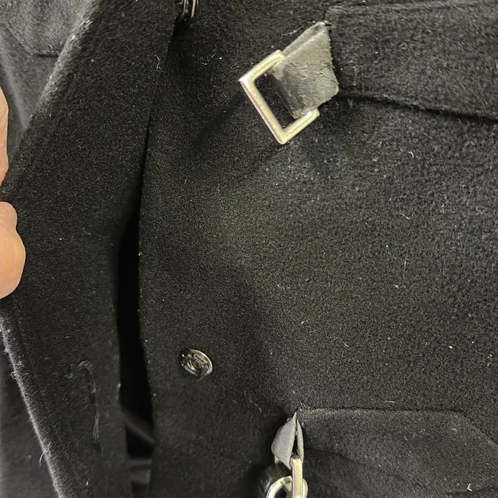 Wool And Cashmere Vintage Larry Levine 3 Quarter Sleeve Peacoat Size 10 Medium - Image 8