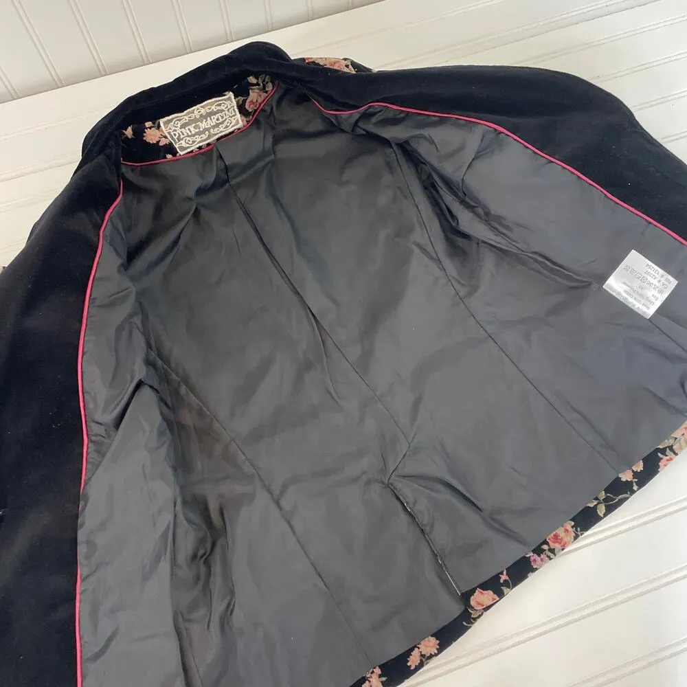 Pink Martini Floral Blazer Single Breasted One Button Career Workwear Size XS S - Image 6