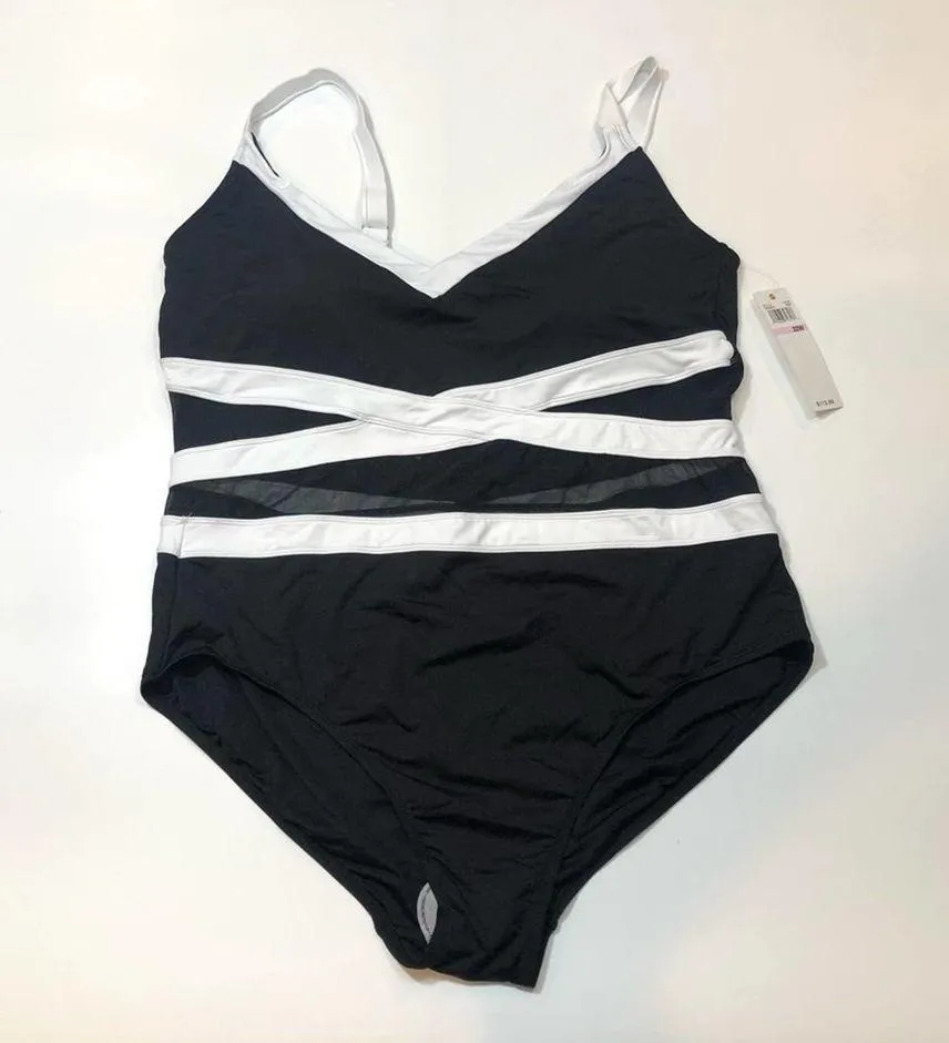 Anne Cole Black/white  Mesh One Piece Swimsuit - Image 4