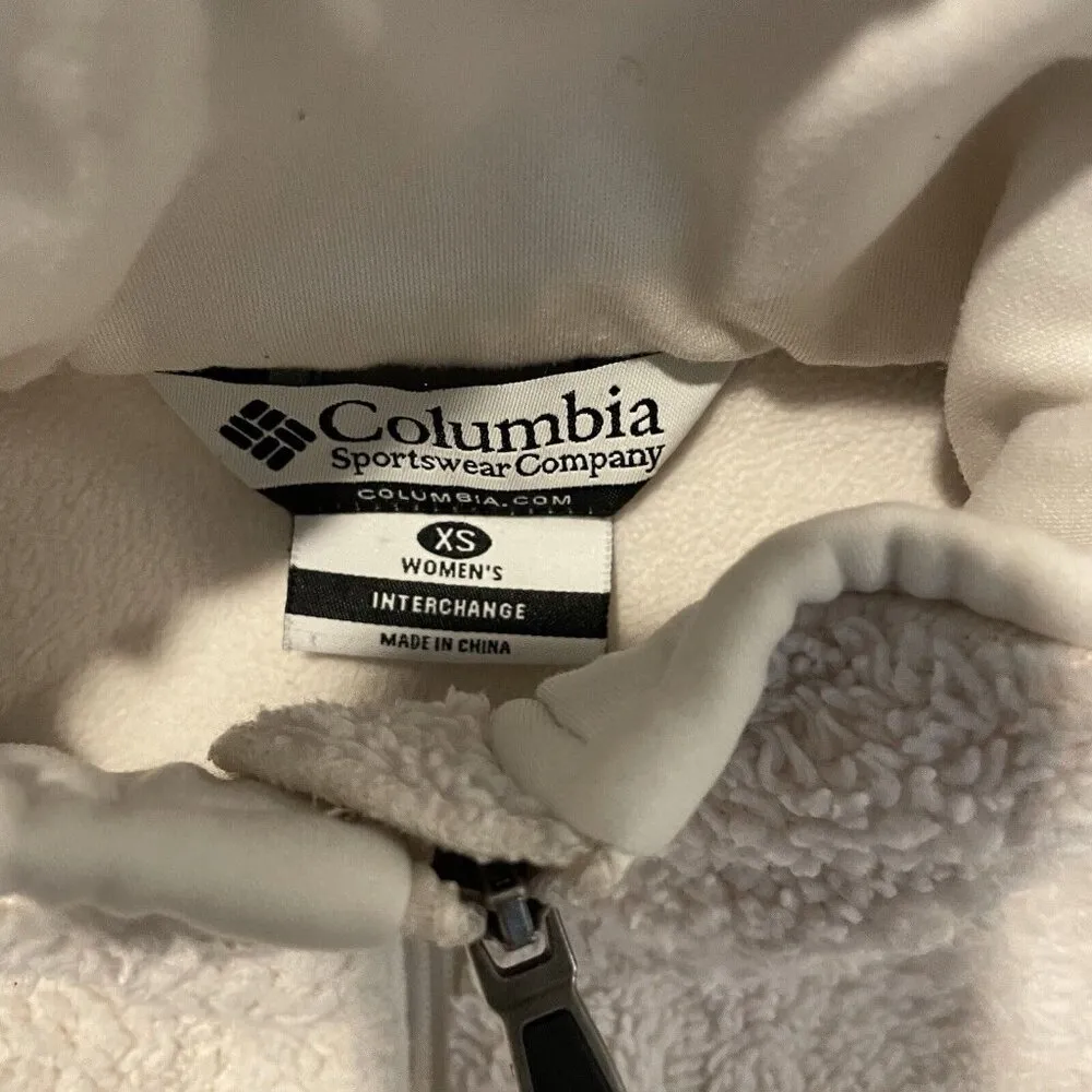 Columbia Jacket Women's XS Full Zip Sherpa Fleece Interchange Outdoor White Coat - Image 5