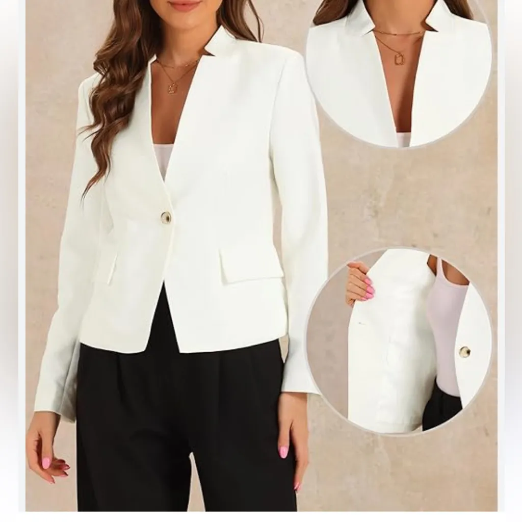 MANGO NWT Elegant White‎ Women's Blazer - Image 2