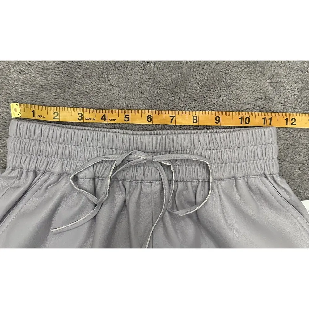 Good American Paperbag Leather Shorts Size 0 Purple Drawstring Waist Classy Chic - Image 10