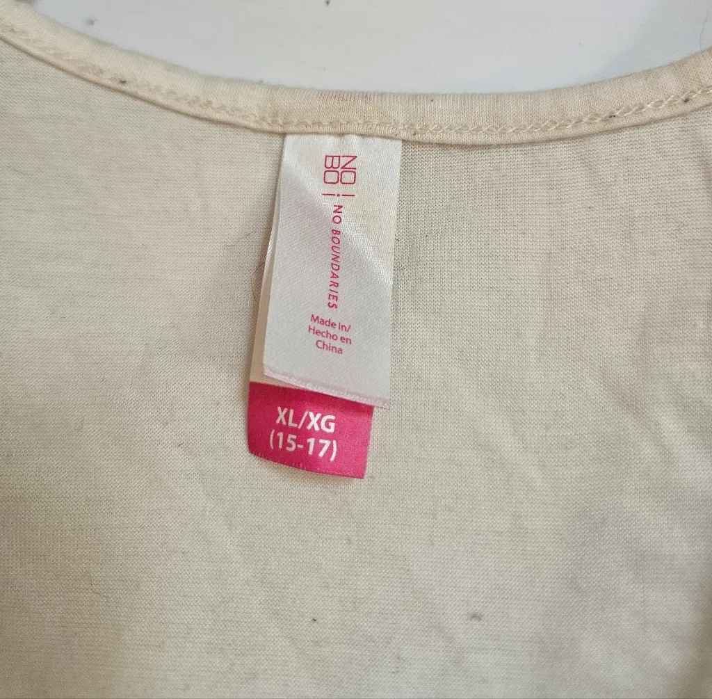 No Boundaries Cream Crochet Lace Fringe Vest Sleeveless XL (15-17) Boho Cottage - Image 4