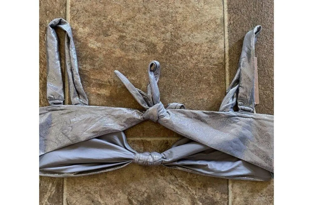 Skims Liquid Shine Swim Bandeau Smoke Size 2X - Image 8