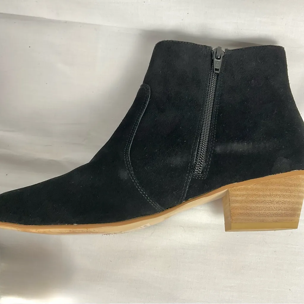 Revolve Soludos Lola Suede Bootie Sz 8 Leather Boots Zip Closure - Image 5