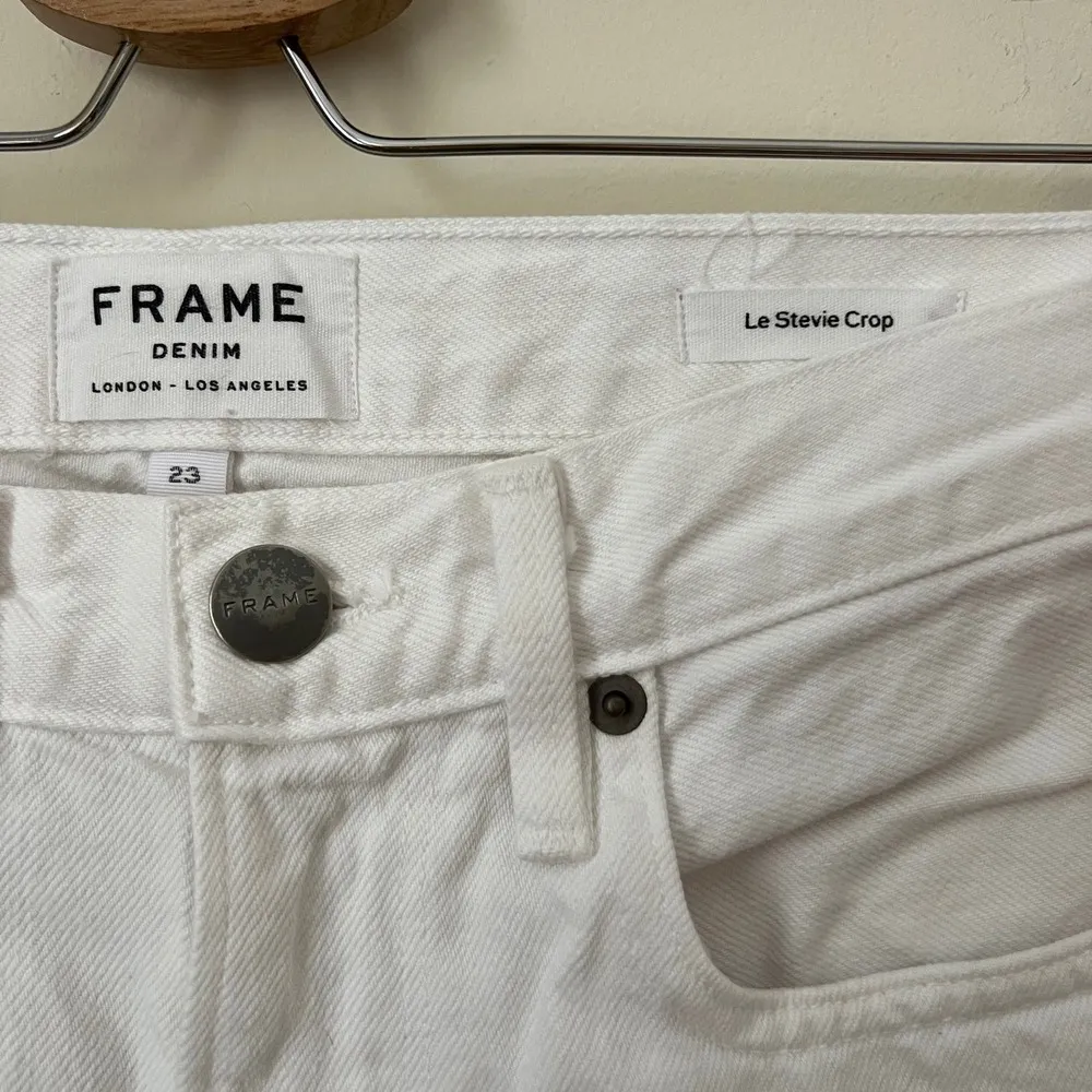 Frame Le Stevie Crop Jeans Women's White Size 23 - Image 4