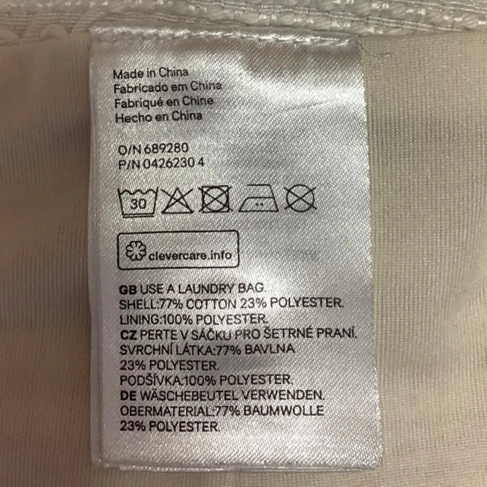 H&M White Textured Tweed Mini Side Zip Casual Office Straight Pencil Skirt Sz 6 - Image 5