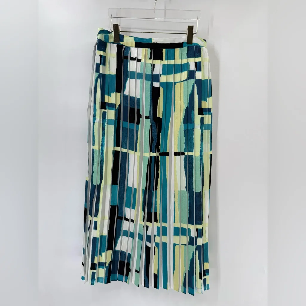 Ming Wang Maxi A-Line Skirt - Abstract Pleated Woven size medium NWT - Image 3