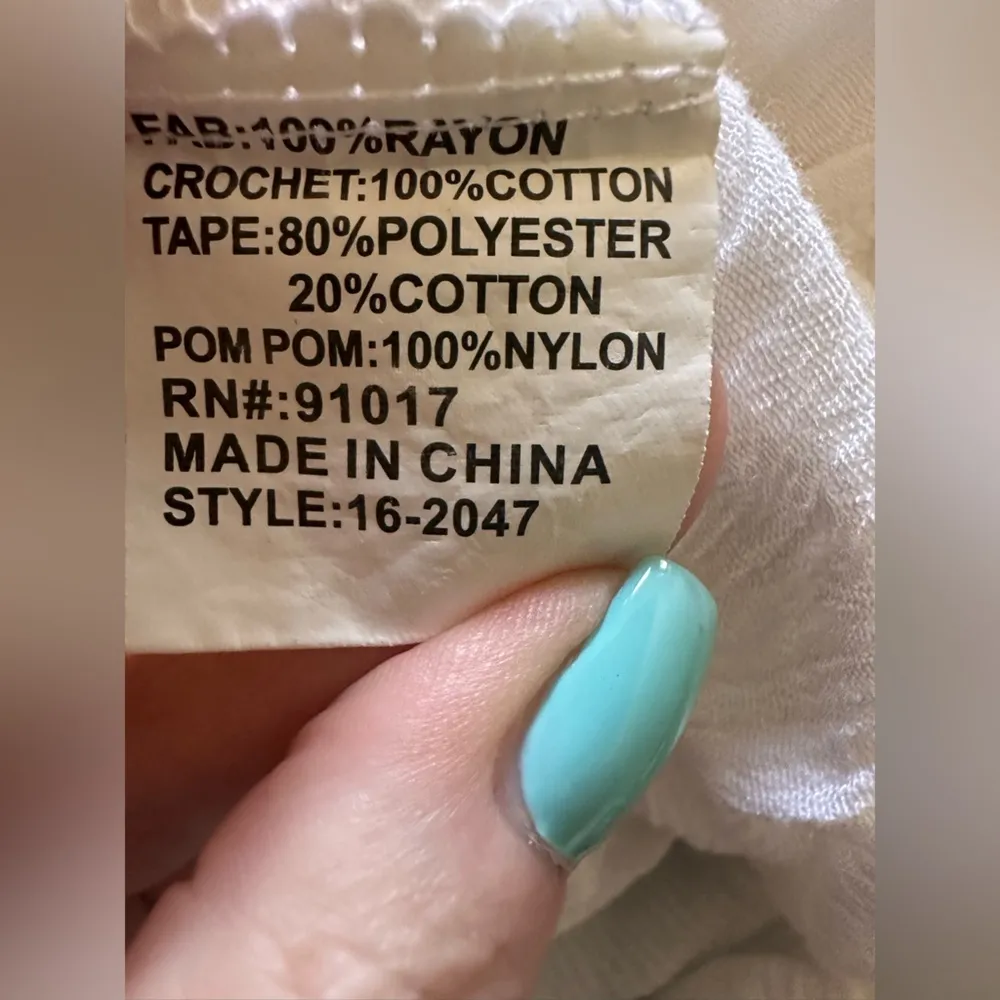 Solitaire Swim Coverup Medium White Red Crochet Top Dress - Image 7