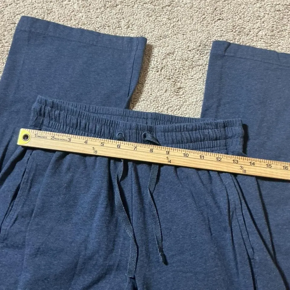 PACT Organic Cotton Blend Lounge Pants Navy Blue Wide Leg Drawstring Women's XS - Image 3
