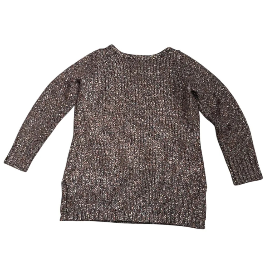 Boston Proper women’s chunky knit pullover sweater purple w/ multicolor flecks S - Image 2