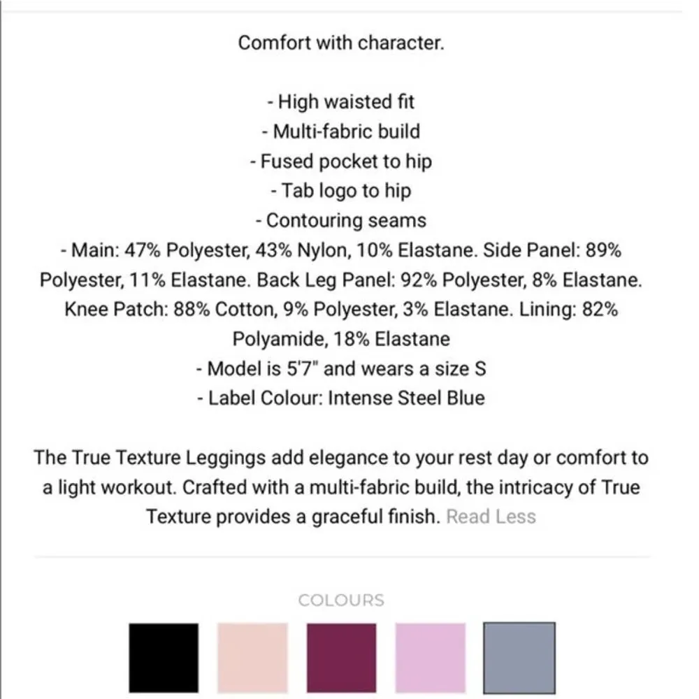 Gymshark | XS | Intense Steel Blue True Texture High Rise Yoga Workout Leggings - Image 5