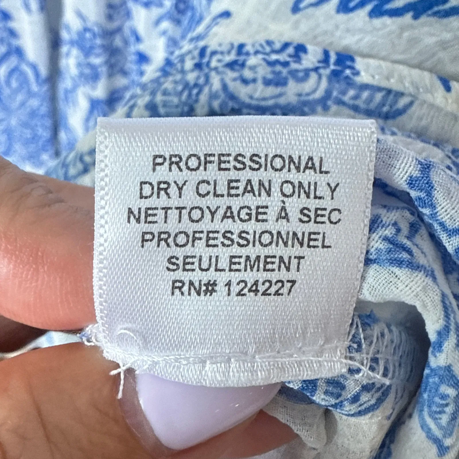 MISA Los Angeles Paola Dress Smocked Off Shoulder Blue Crush Toile Small Midi‎ - Image 12