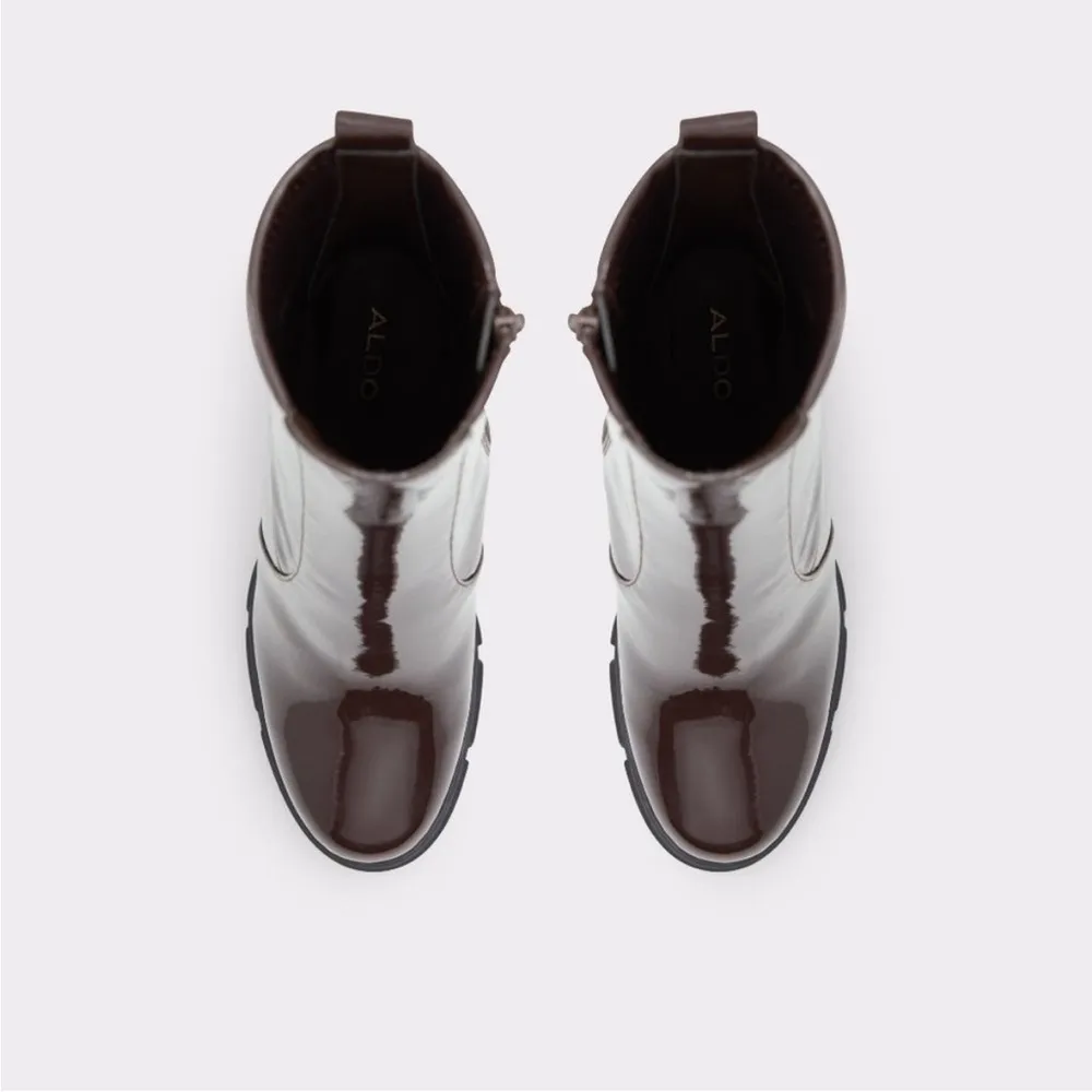 NEW ALDO Llana Women's Platform Heeled Ankle Boots  Chocolate  Brown - Image 5