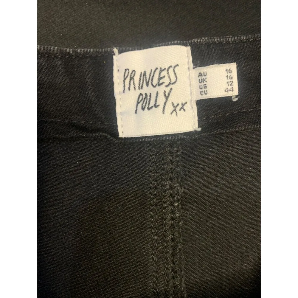 Princess Polly‎ women’s black denim skort size 12 - Image 3