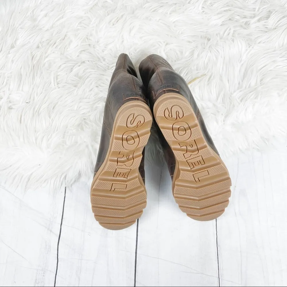 Sorel Women's Brown Joan of Arctic Wedge II Leather Boots Burro 10.5 NEW - Image 6