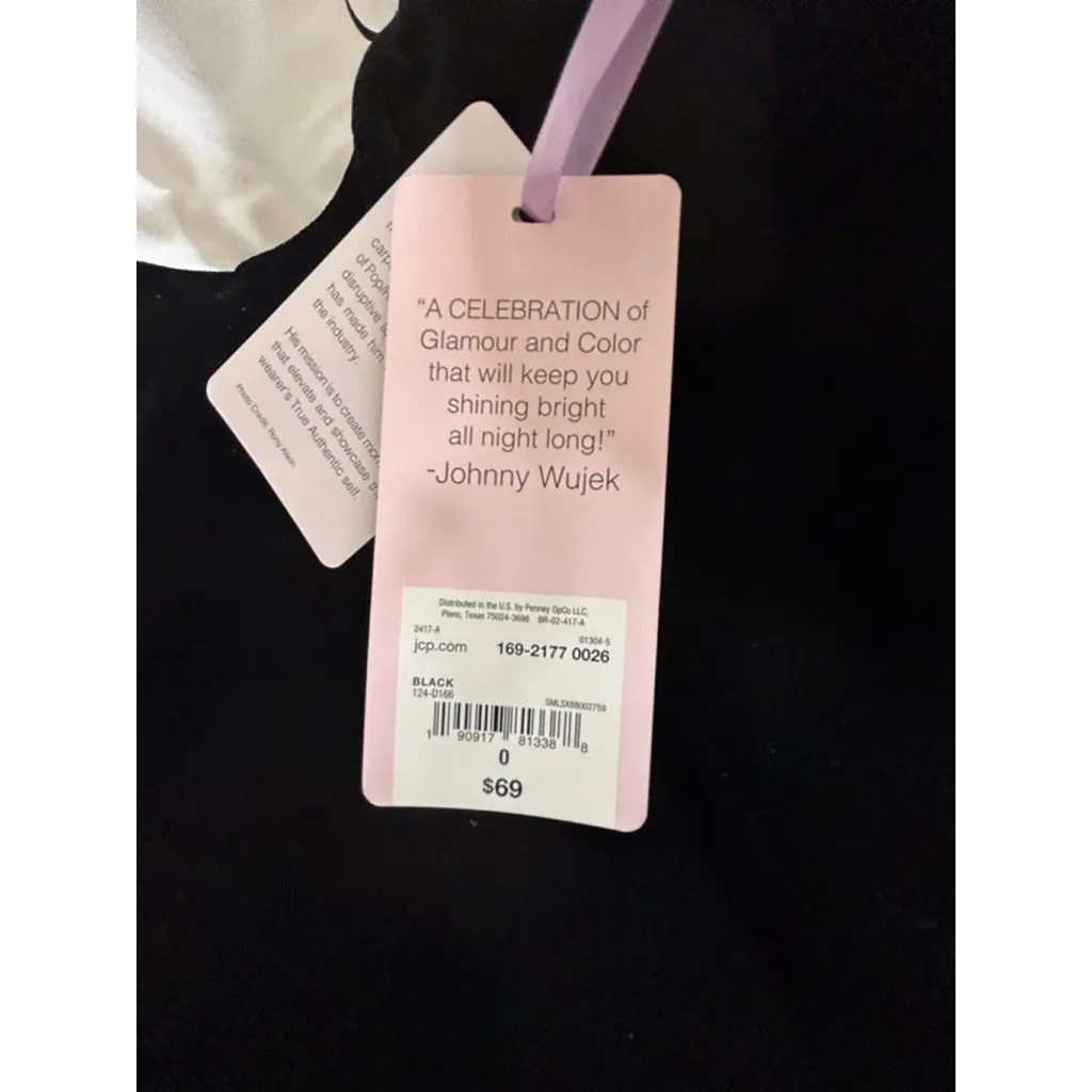 NEW Johnny Wujek Black Velvet Strapless Corset Bustier Top Formal Holiday 0 $69 - Image 3