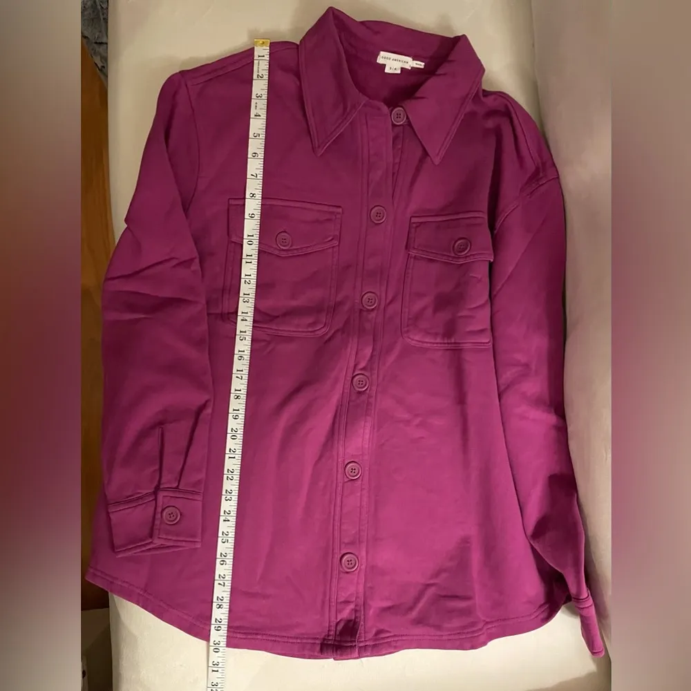 NWT Good American Shaket Jacket Size 3/4 L/XL Fuchsia Color With Pockets - Image 6