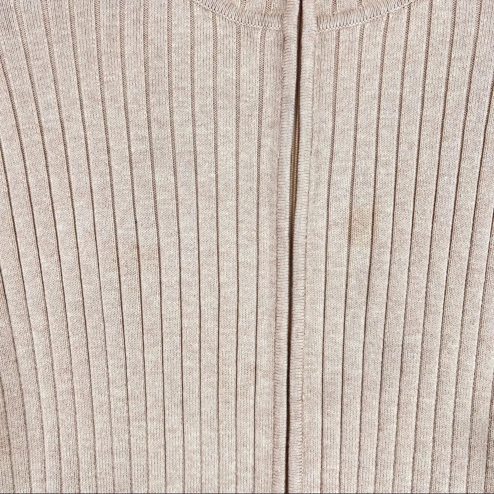 J. Mclaughlin Womens Full Zip Ribbed Tan Cardigan Size XL Closet Staple Casual - Image 7