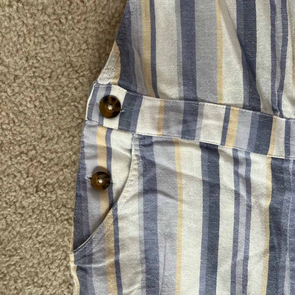 Striped Linen Overalls - Image 4