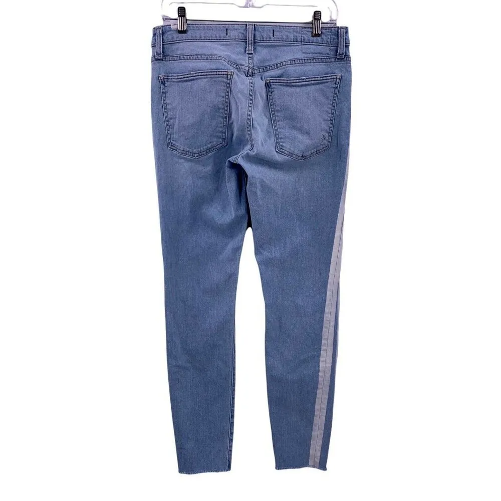 Lovers + Friends Mason High Rise Skinny Jeans Light Wash Raw Hem Size 30 - Image 6