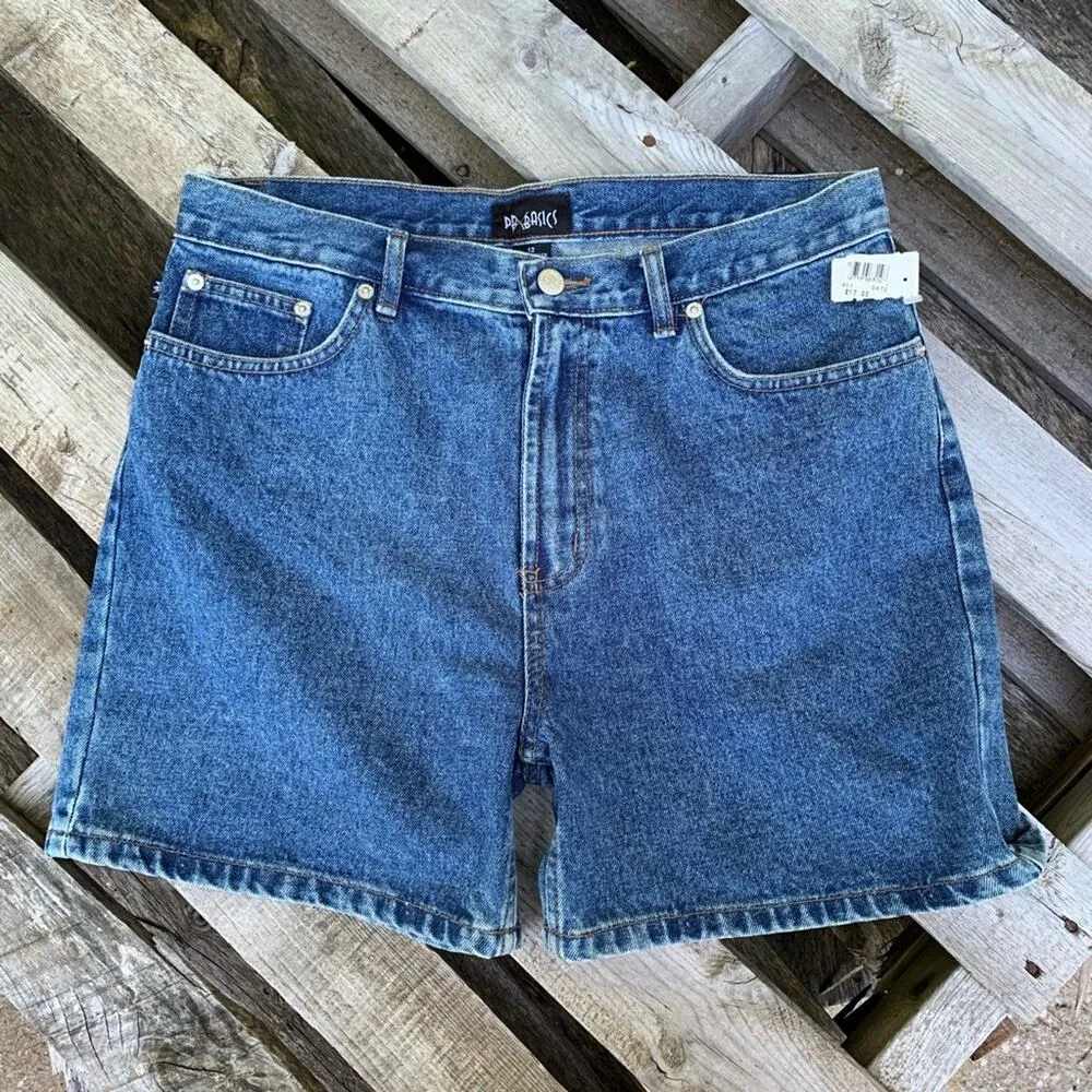 Vintage 90s high waist wedgie mom jean shorts PB Basics Size 12 NWT Blue - Image 3